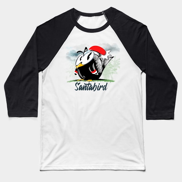 SantaBird Baseball T-Shirt by eSeaty